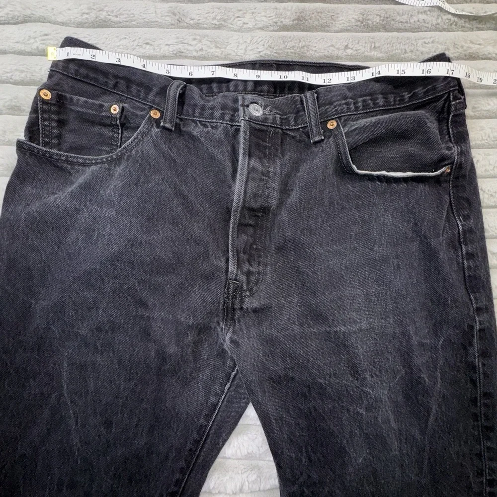 Levis 501 XX Mens‎ 38x30 Black Classic Fit Straight Leg Button Fly Denim Grunge